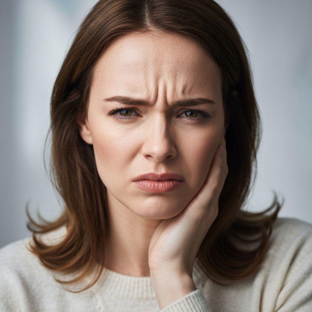 Person experiencing jaw pain